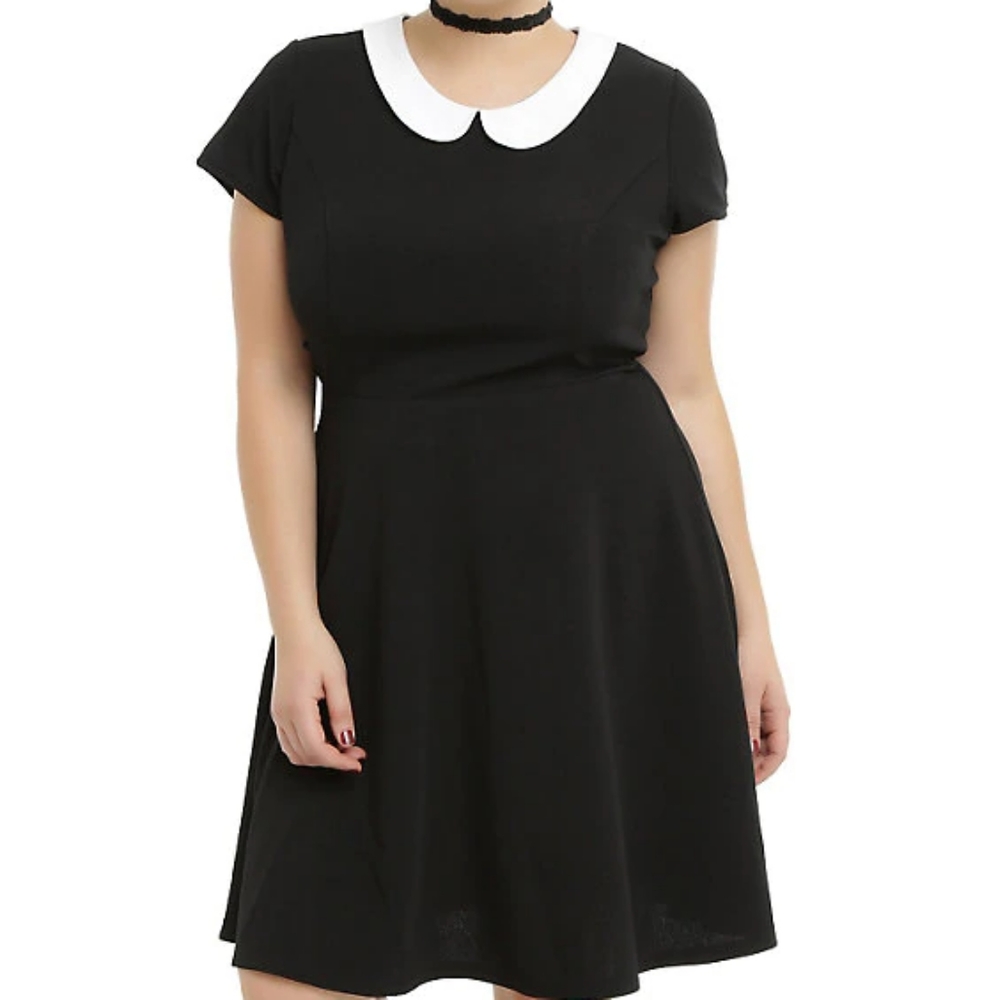 Black Dress with White Peter Pan Collar